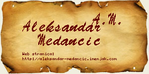 Aleksandar Medančić vizit kartica